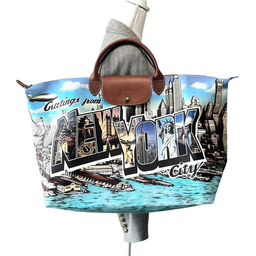 Longchamp x Jeremy Scott Le Pliage Greetings New York Travel Tote New